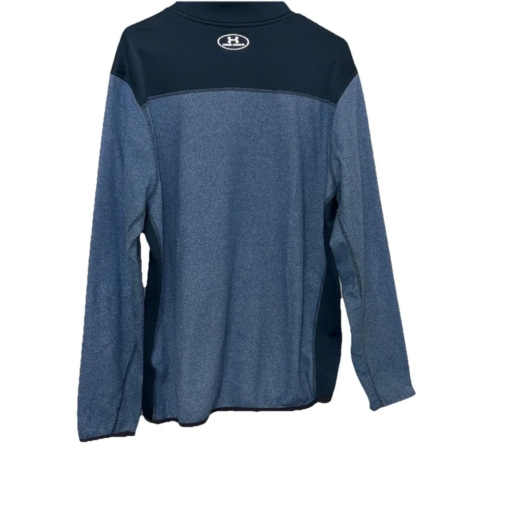 Under Armour Cold Gear Loose Fit Quarter Zip Mock Neck Teal Top Men's‎ XL